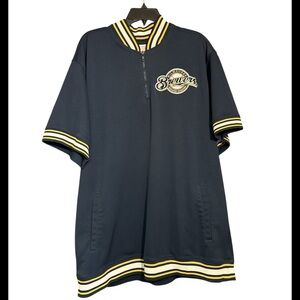 Milwaukee Brewers Pullover Jersey 3/4 zip true fan genuine merchandise size 2XL